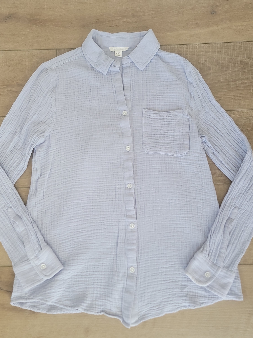 Beachlunchlounge Small Sail BlueAlessia Long Sleeve Crinkle fabric shirt